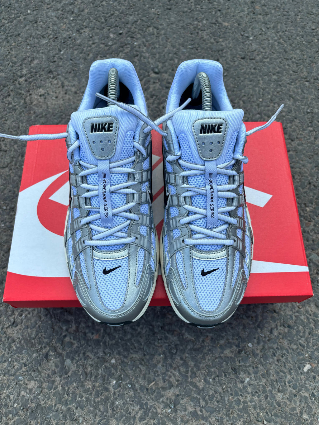 Nike P-6000 White Metallic Silver Flat Silver Black