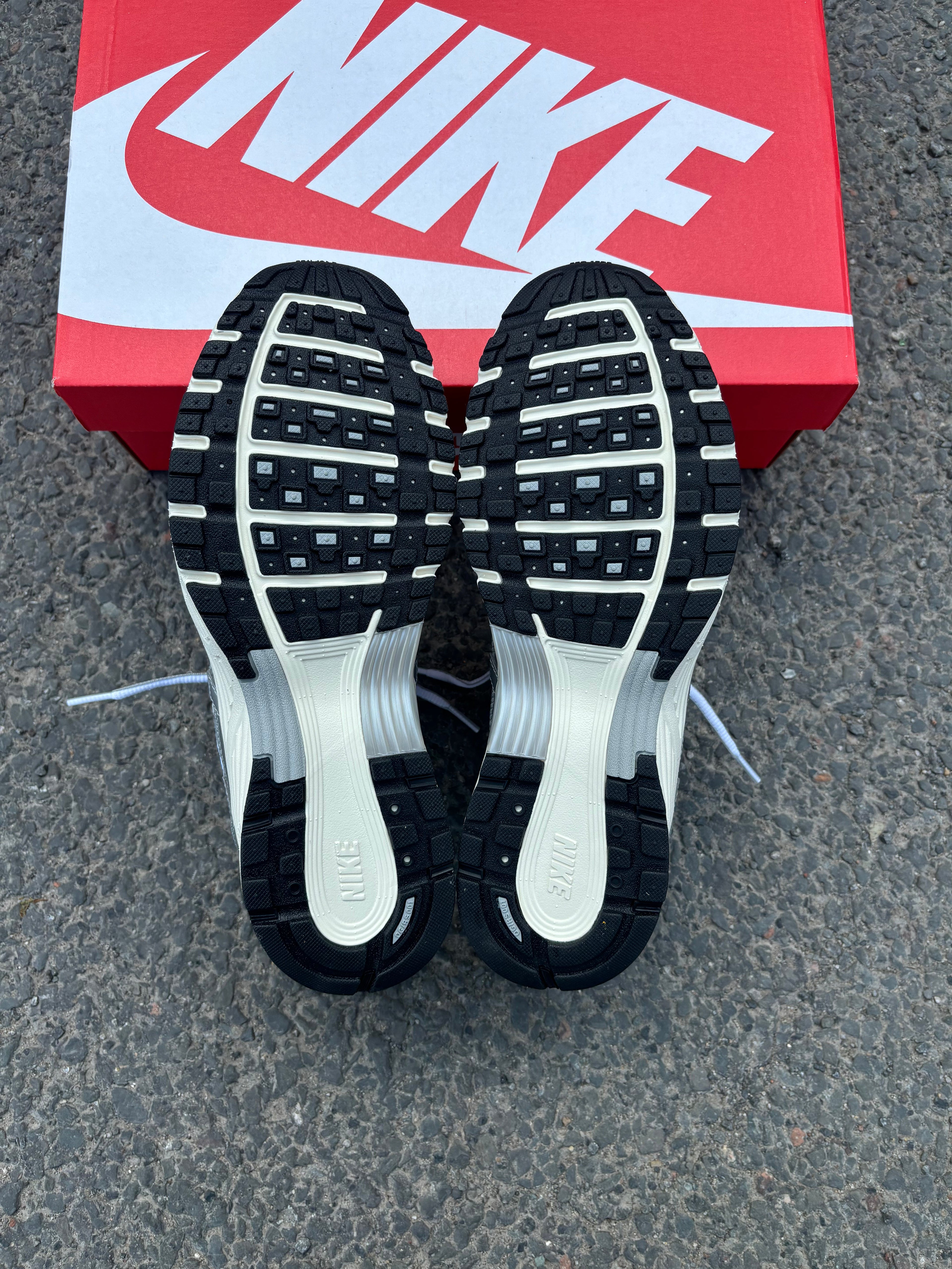 Nike P-6000 White Metallic Silver Flat Silver Black